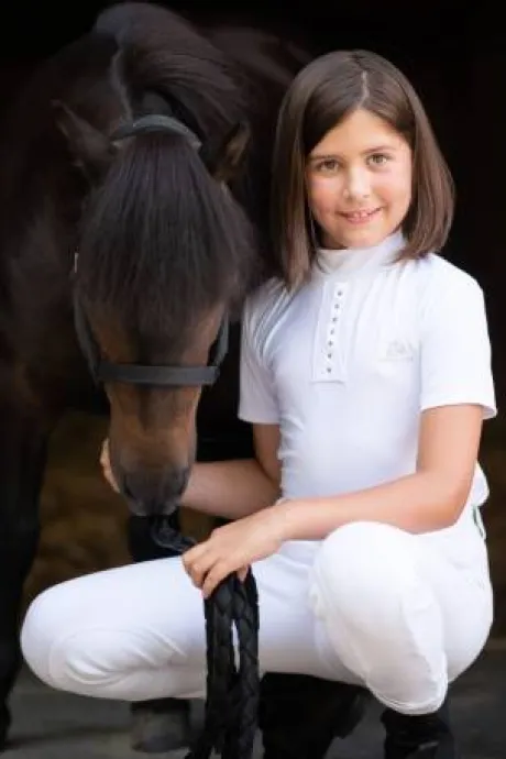 Polo de concours enfant ILOVE CRYSTAL - Cavalliera - Manches courtes