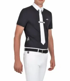 Polo de concours homme Equiline Celicec noir