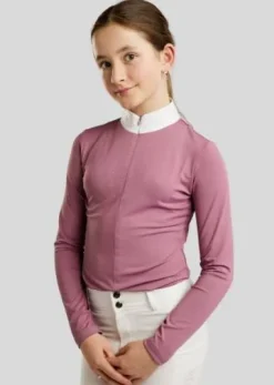 Polo de concours manches longues Mocha - Montar - Cristaux holographiques