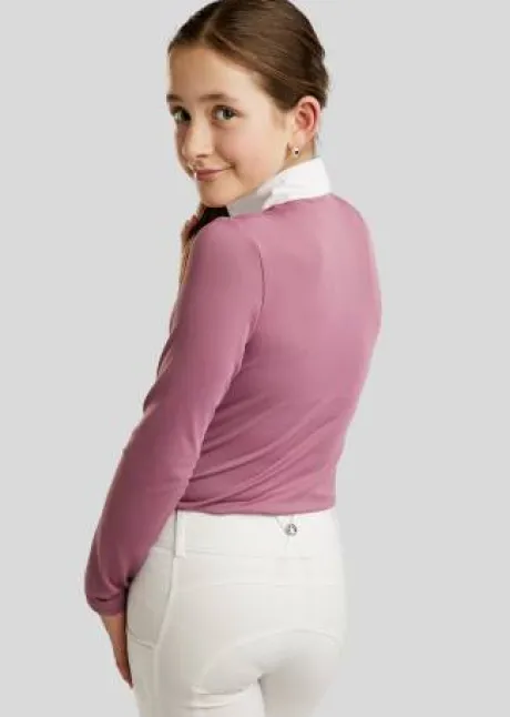 Polo de concours manches longues Mocha - Montar - Cristaux holographiques