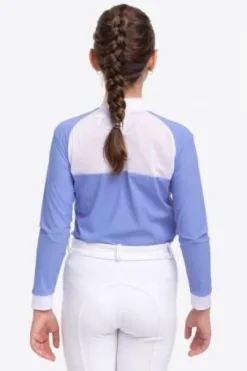 Polo de concours équestre BABY BLUE MESH KIDS - Cavalliera - Manches longues