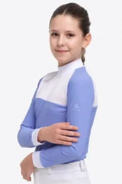 Polo de concours équestre BABY BLUE MESH KIDS - Cavalliera - Manches longues