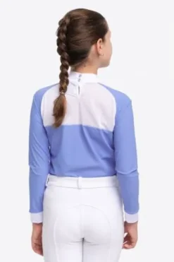 Polo de concours équestre BABY BLUE MESH KIDS - Cavalliera - Manches longues