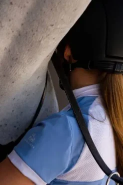 Polo de concours équestre BABY BLUE MESH KIDS - Cavalliera - Manches courtes