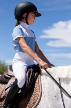 Polo de concours équestre BABY BLUE MESH KIDS - Cavalliera - Manches courtes