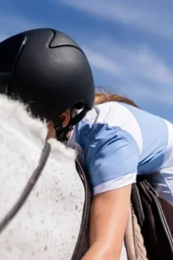 Polo de concours équestre BABY BLUE MESH KIDS - Cavalliera - Manches courtes