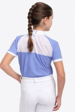 Polo de concours équestre BABY BLUE MESH KIDS - Cavalliera - Manches courtes