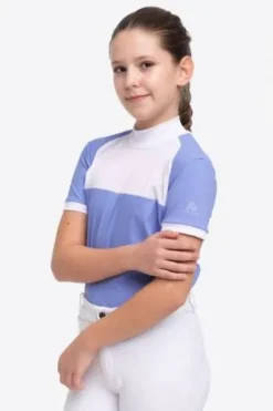 Polo de concours équestre BABY BLUE MESH KIDS - Cavalliera - Manches courtes