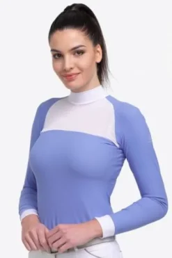 Polo de concours équestre BABY BLUE MESH - Cavalliera - Manches longues
