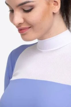 Polo de concours équestre BABY BLUE MESH - Cavalliera - Manches longues
