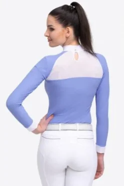 Polo de concours équestre BABY BLUE MESH - Cavalliera - Manches longues