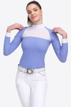 Polo de concours équestre BABY BLUE MESH - Cavalliera - Manches longues