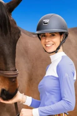 Polo de concours équestre BABY BLUE MESH - Cavalliera - Manches longues