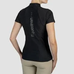 Polo technique manches courtes zip paillettes - HORKA - Tissu respirant