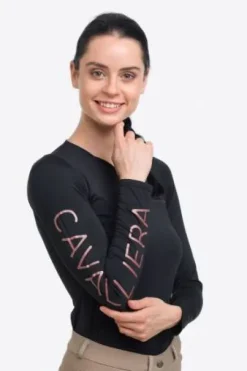 Polo technique manches longues Rose Gold - Cavalliera - Performance