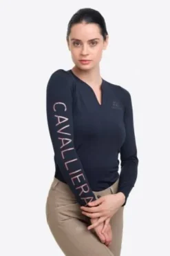 Polo technique manches longues Rose Gold - Cavalliera - Performance