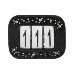 Porte numéro de départ en cuir avec strass - HORKA