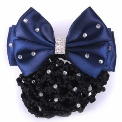 Résille barette strass chic - QHP - noeud en satin