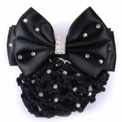 Résille barette strass chic - QHP - noeud en satin