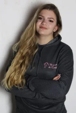 Sweat à capuche Un Coeur de Cavalière Gris Adulte / Enfant