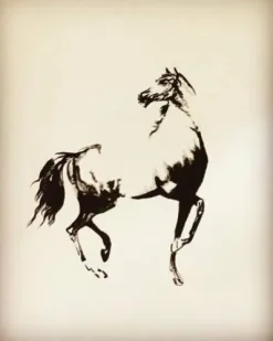 Tableaux de chevaux, poneys, ânes , chien