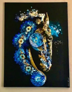 Tableaux de chevaux, poneys, ânes , chien