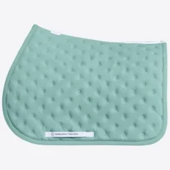 Tapis de selle brodé vert menthe - Cavalleria toscana - respirabilité optimale