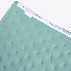 Tapis de selle brodé vert menthe - Cavalleria toscana - respirabilité optimale