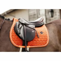 Tapis de selle mixte velvet orange - Kentucky - rembourrage épais
