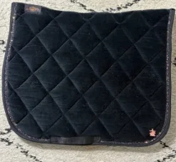 Tapis de selle velours DRESSAGE - Ju & Pa - Galon pailleté