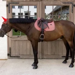 Tapis de Selle Velvet printing rouge - Kentucky - Velours chic
