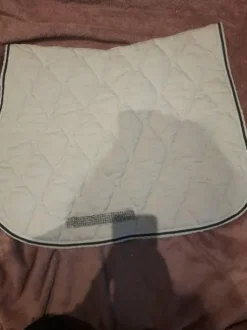Tapis d'équitation blanc à strass