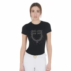 Tee-shirt slim fit strass rosegold - EQUESTRO