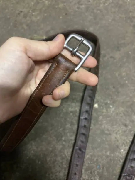 Étrivières Bruno Delgrange en cuir havane 135cm