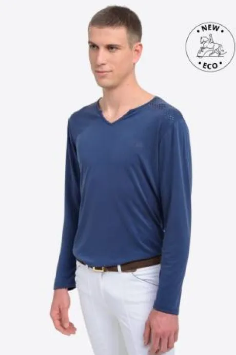 T-shirt à manches longues V-Neck - Cavalliera - Tissu technique