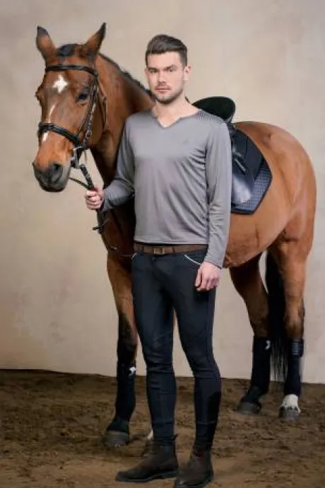 T-shirt à manches longues V-Neck - Cavalliera - Tissu technique