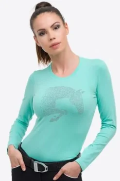 T-Shirt coton à manches longues Riding Cotton Top - Cavalliera