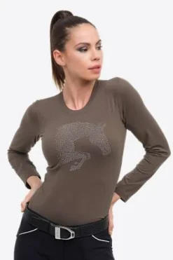 T-Shirt coton à manches longues Riding Cotton Top - Cavalliera