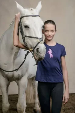 T-shirt équitation enfant à manches courtes - Cavalliera - Licorne pailletée