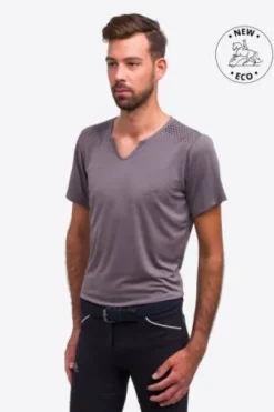 T-shirt équitation manches courtes V-Neck - Cavalliera - Tissu technique