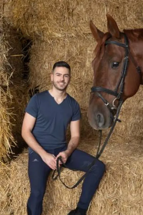 T-shirt équitation manches courtes V-Neck - Cavalliera - Tissu technique