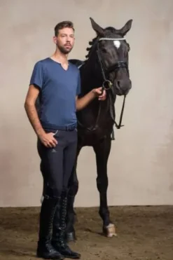 T-shirt équitation manches courtes V-Neck - Cavalliera - Tissu technique