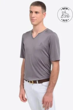 T-shirt équitation manches courtes V-Neck - Cavalliera - Tissu technique