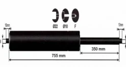 Vérin à gaz 1000n - entraxe 800mm